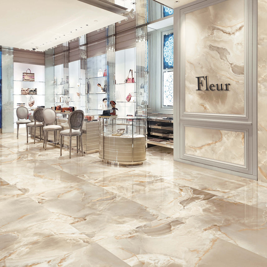 Onice Reale 1200x600 Polished Amber Marble Look Tiles Tilemall