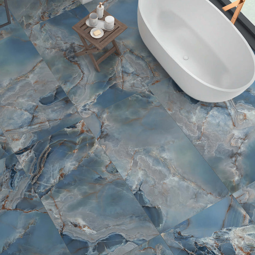 Onice Reale 1200x600 Polished Gemstone Marble Look Tiles Tilemall