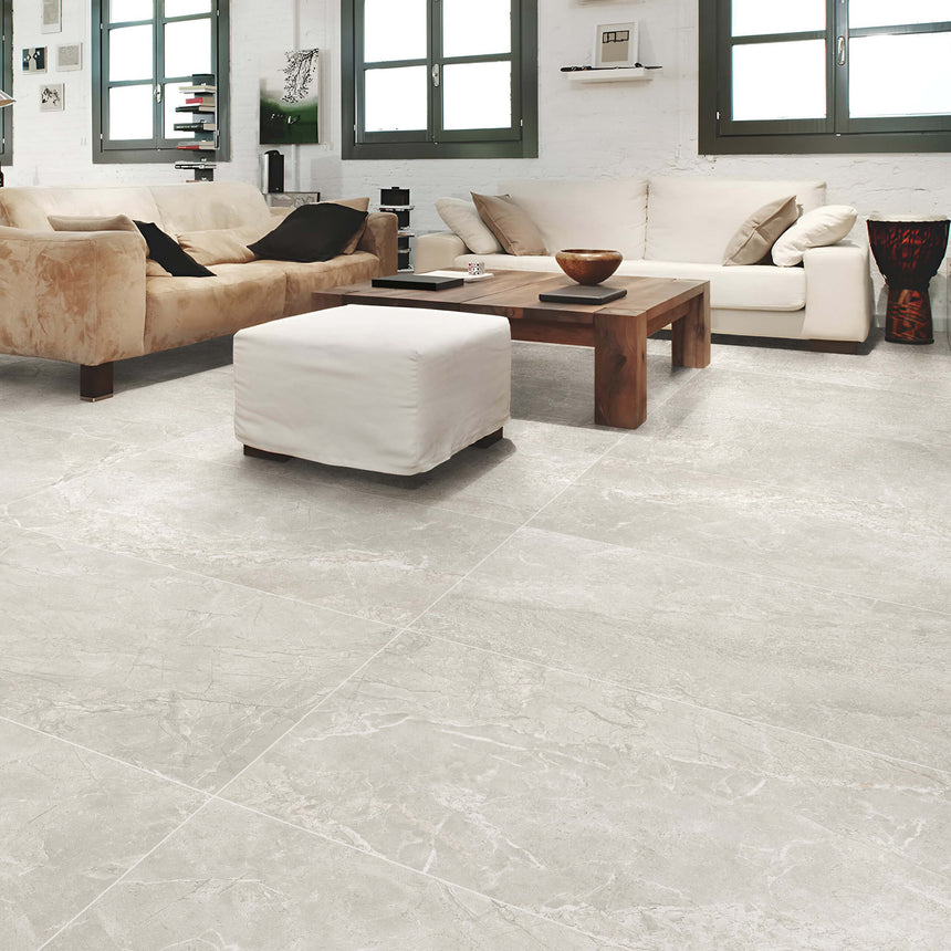Silver River 1200x600 Matt Light Grey Marble Look Tiles Tilemall