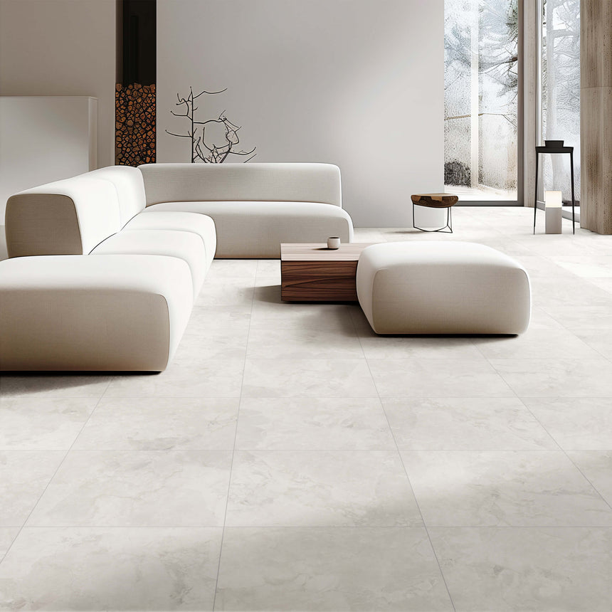 Emperial Stone 600x600 Digital Decoration Glazing Ivory Marble Look Tiles Tilemall