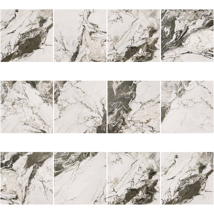 Elysium 600x600 Digital Decoration Glazing White Stone Look Tiles Tilemall