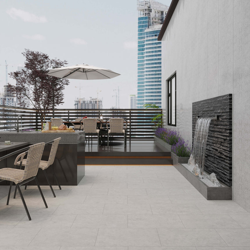 Navona Paver 600x400 Grip Chalk Travertine Look Tiles Tilemall