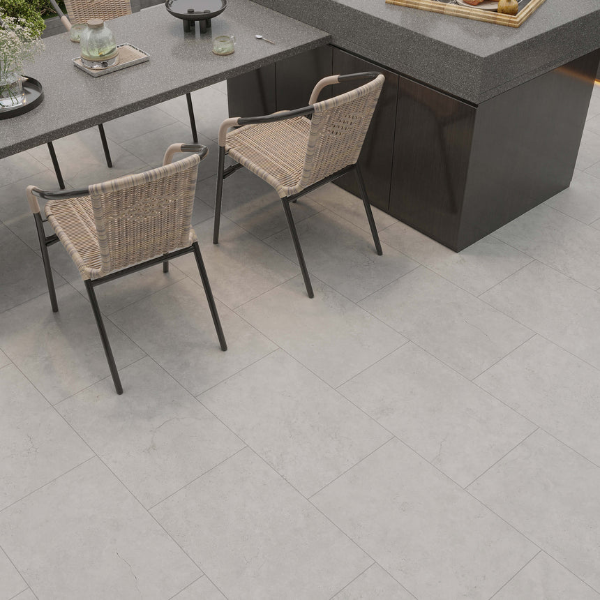 Navona Paver 600x400 Grip Chalk Travertine Look Tiles Tilemall