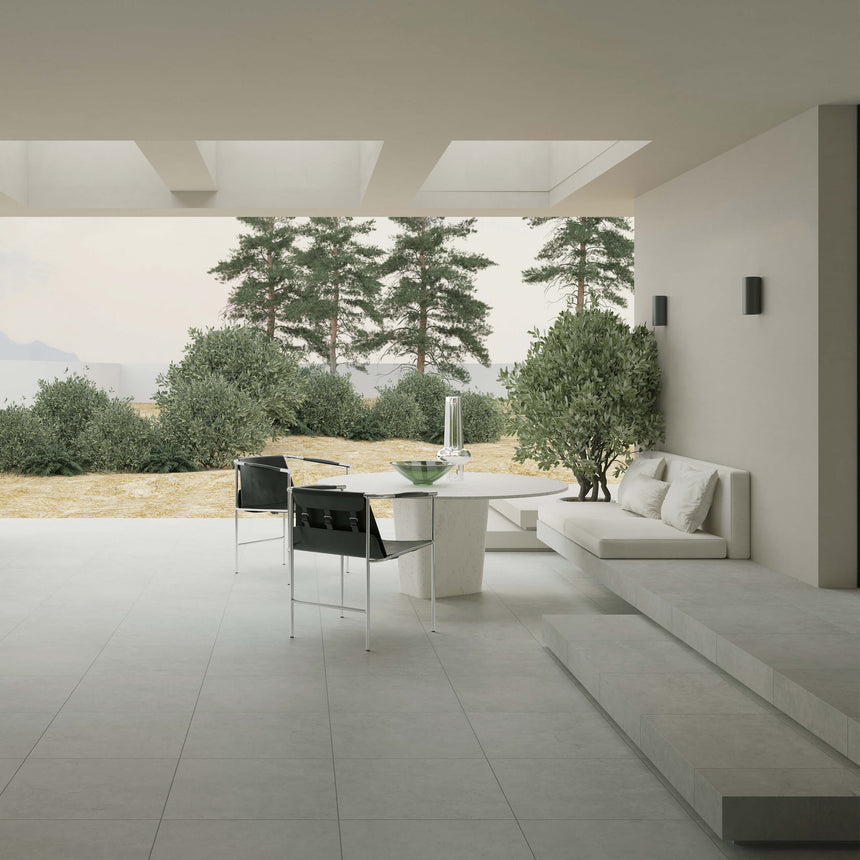 Navona Pencil Edge Bullnose 600x400 Grip Chalk Travertine Look Tiles Tilemall