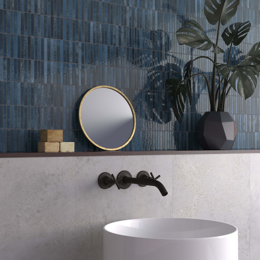 Kit Kat Mosaic 115x231 Gloss Ocean Porcelain Mosaic Tilemall