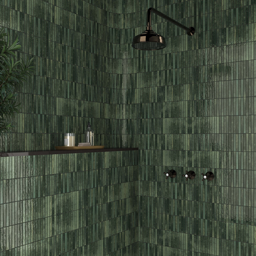 Kit Kat Mosaic 115x231 Gloss Grass Porcelain Mosaic Tilemall