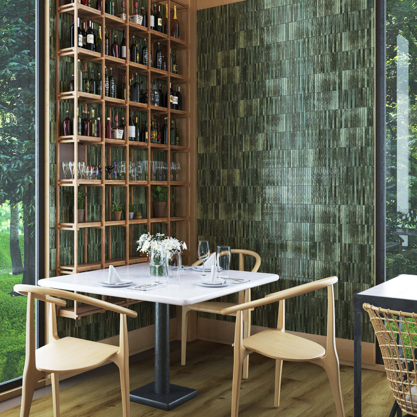 Kit Kat Mosaic 115x231 Gloss Grass Porcelain Mosaic Tilemall