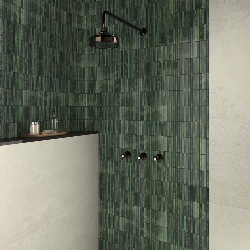 Kit Kat Mosaic 115x231 Gloss Grass Porcelain Mosaic Tilemall