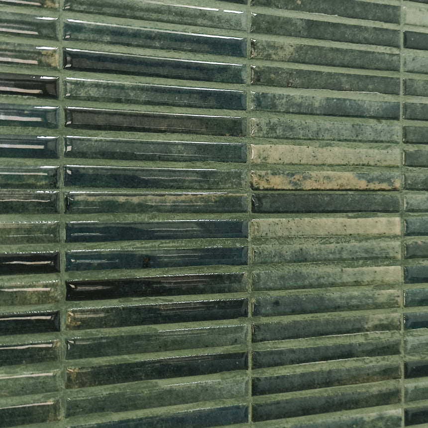 Kit Kat Mosaic 115x231 Gloss Grass Porcelain Mosaic Tilemall