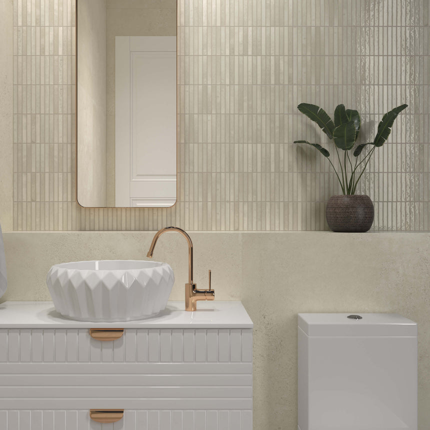 Kit Kat Mosaic 115x231 Gloss Ivory Porcelain Mosaic Tilemall