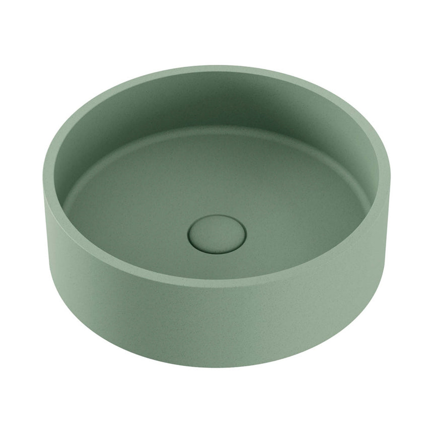 Fienza Jada Concrete Round Basin Above Counter 390x120mm Sage Bathroom Basin Fienza Default Title