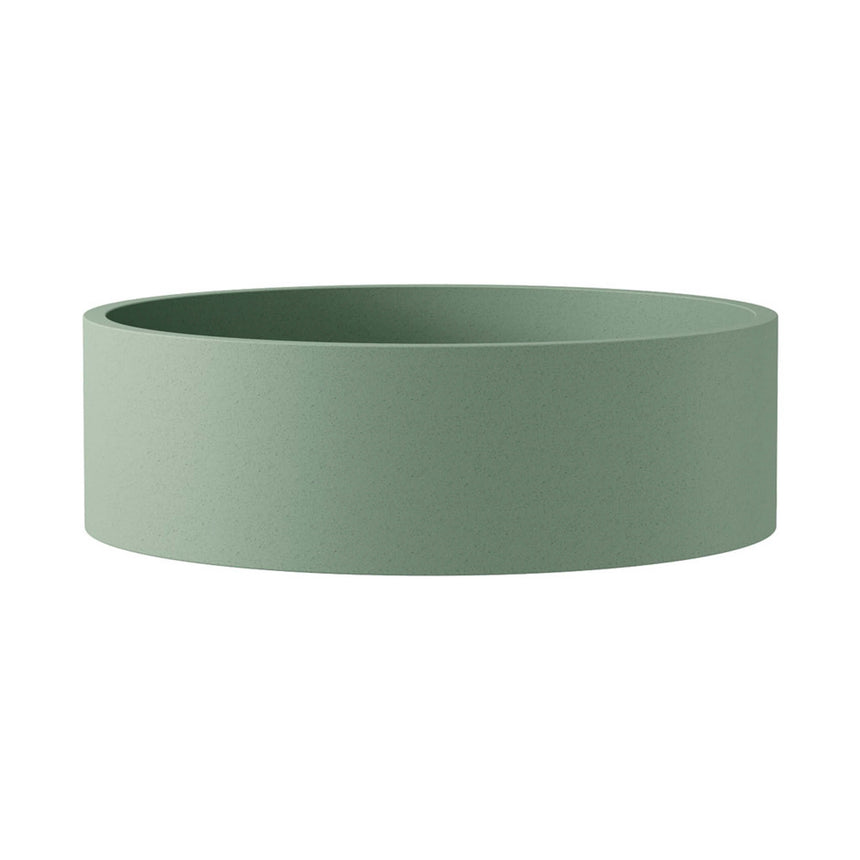 Fienza Jada Concrete Round Basin Above Counter 390x120mm Sage Bathroom Basin Fienza