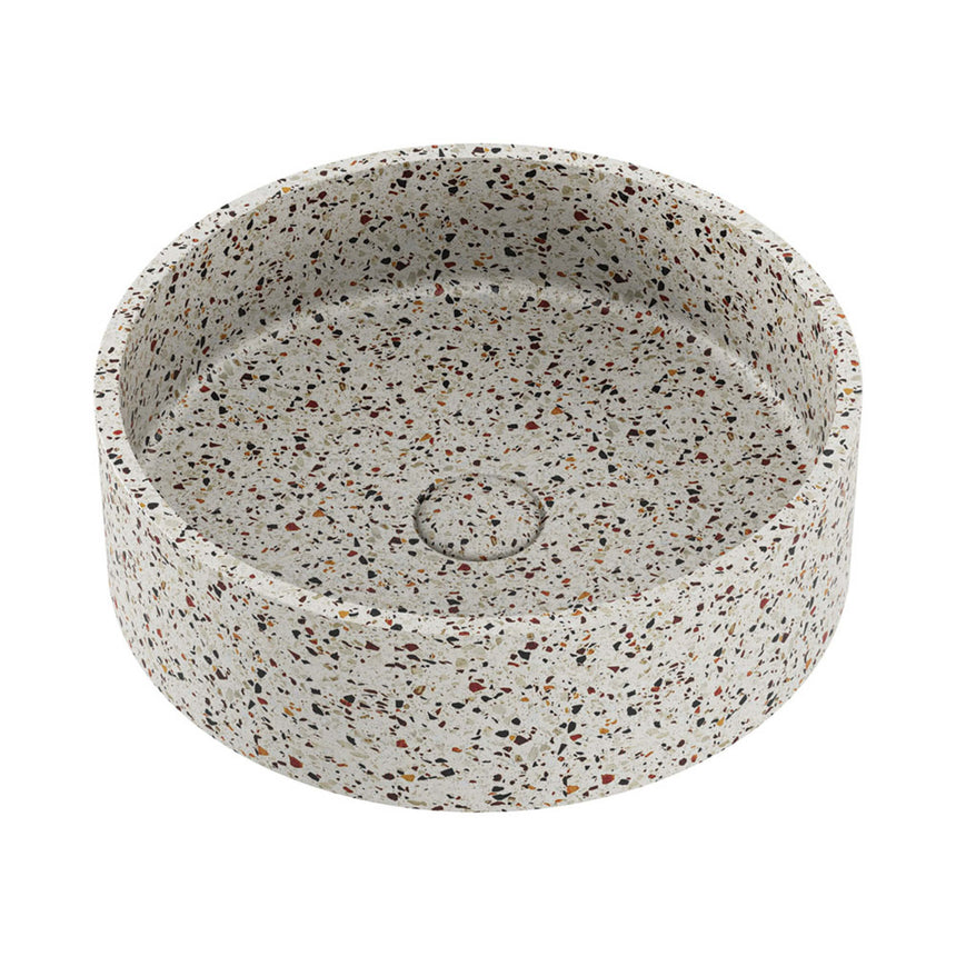 Fienza Jada Concrete Round Basin Above Counter 390x120mm Terrazzo Bathroom Basin Fienza Default Title