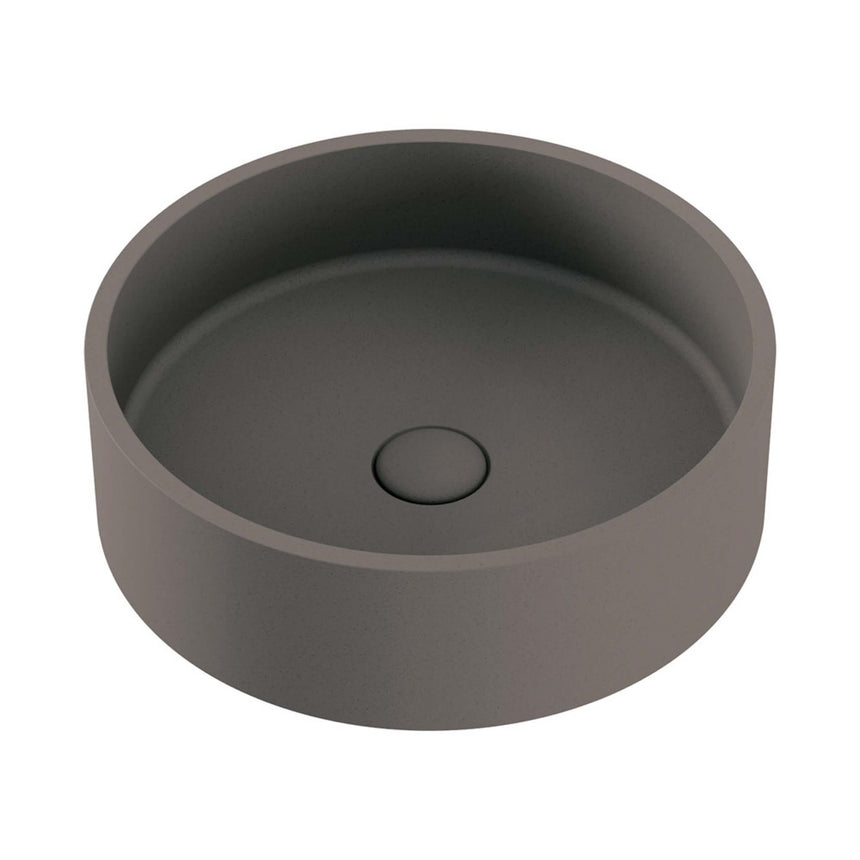Fienza Jada Concrete Round Basin Above Counter 390x120mm Warm Grey Bathroom Basin Fienza Default Title