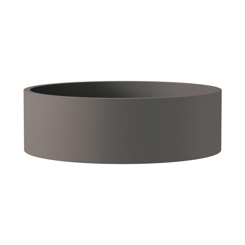 Fienza Jada Concrete Round Basin Above Counter 390x120mm Warm Grey Bathroom Basin Fienza