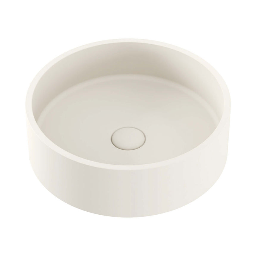 Fienza Jada Concrete Round Basin Above Counter 390x120mm Warm White Bathroom Basin Fienza Default Title