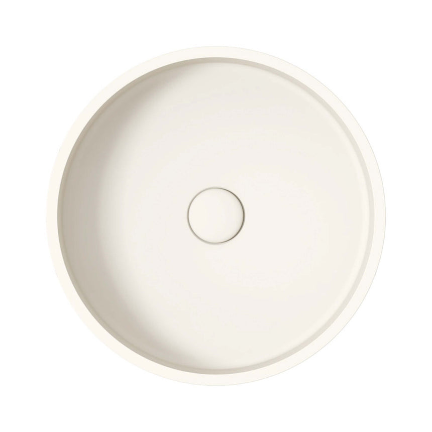 Fienza Jada Concrete Round Basin Above Counter 390x120mm Warm White Bathroom Basin Fienza