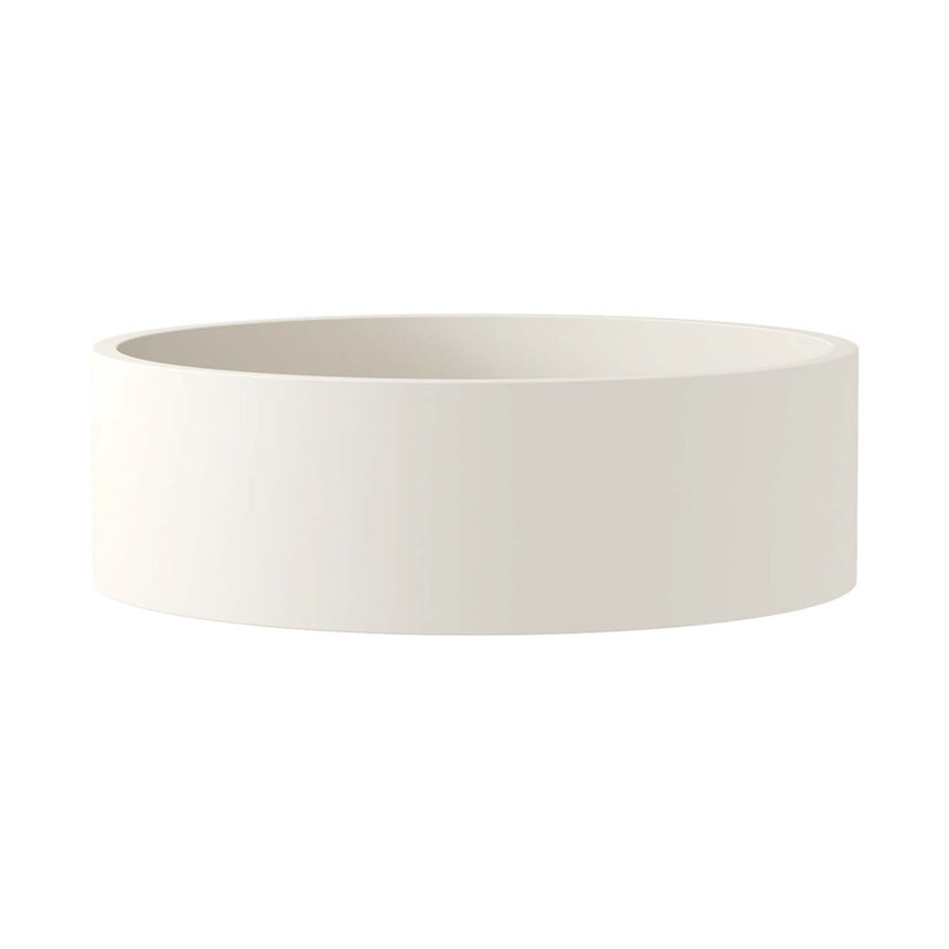 Fienza Jada Concrete Round Basin Above Counter 390x120mm Warm White Bathroom Basin Fienza