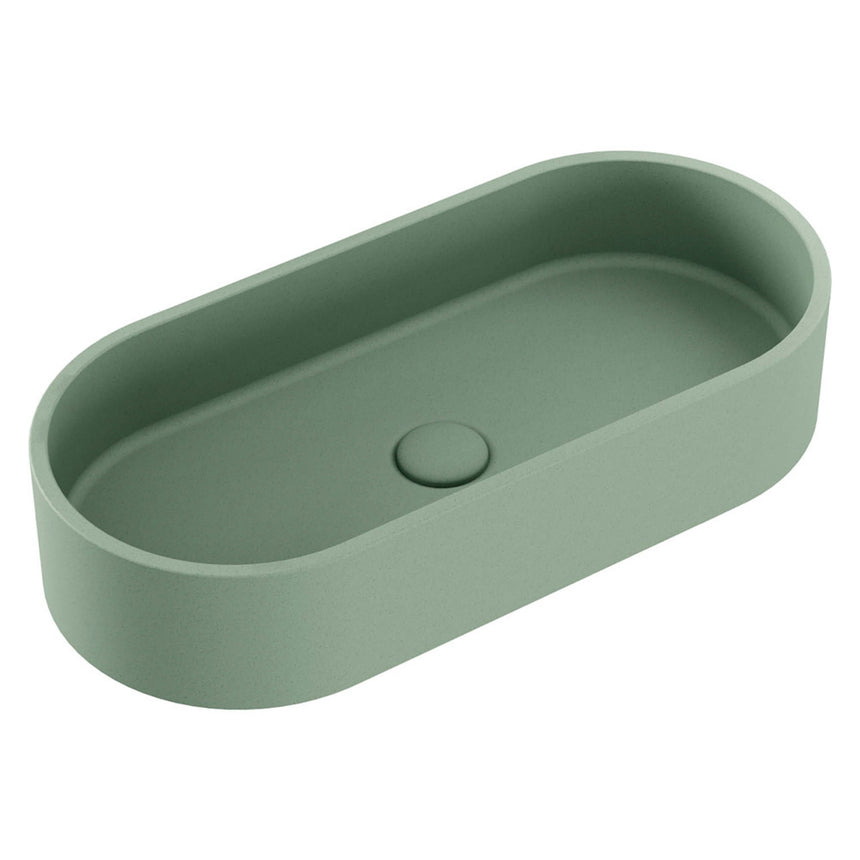 Fienza Jada Concrete Pill Basin Above Counter 600x280x120mm Sage Bathroom Basin Fienza Default Title