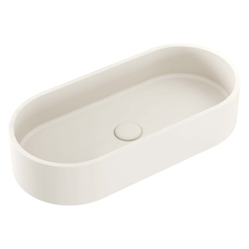 Fienza Jada Concrete Pill Basin Above Counter 600x280x120mm Warm White Bathroom Basin Fienza Default Title