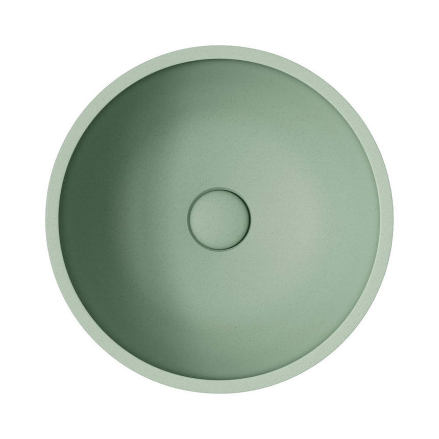 Fienza Alba Concrete Round Bowl Basin 362x145mm Sage Bathroom Basin Fienza