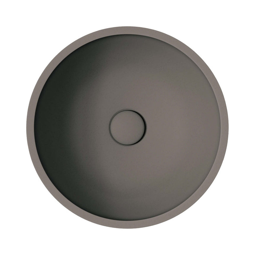Fienza Alba Concrete Round Bowl Basin 362x145mm Warm Grey Bathroom Basin Fienza