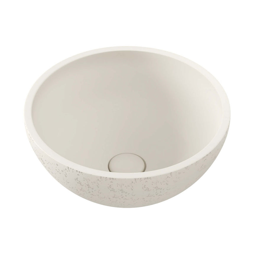 Fienza Alba Concrete Round Bowl Basin 362x145mm Warm White Bathroom Basin Fienza Default Title