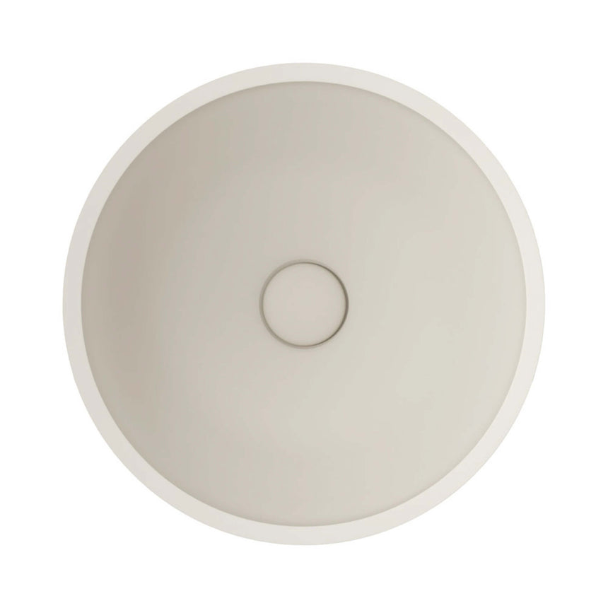 Fienza Alba Concrete Round Bowl Basin 362x145mm Warm White Bathroom Basin Fienza