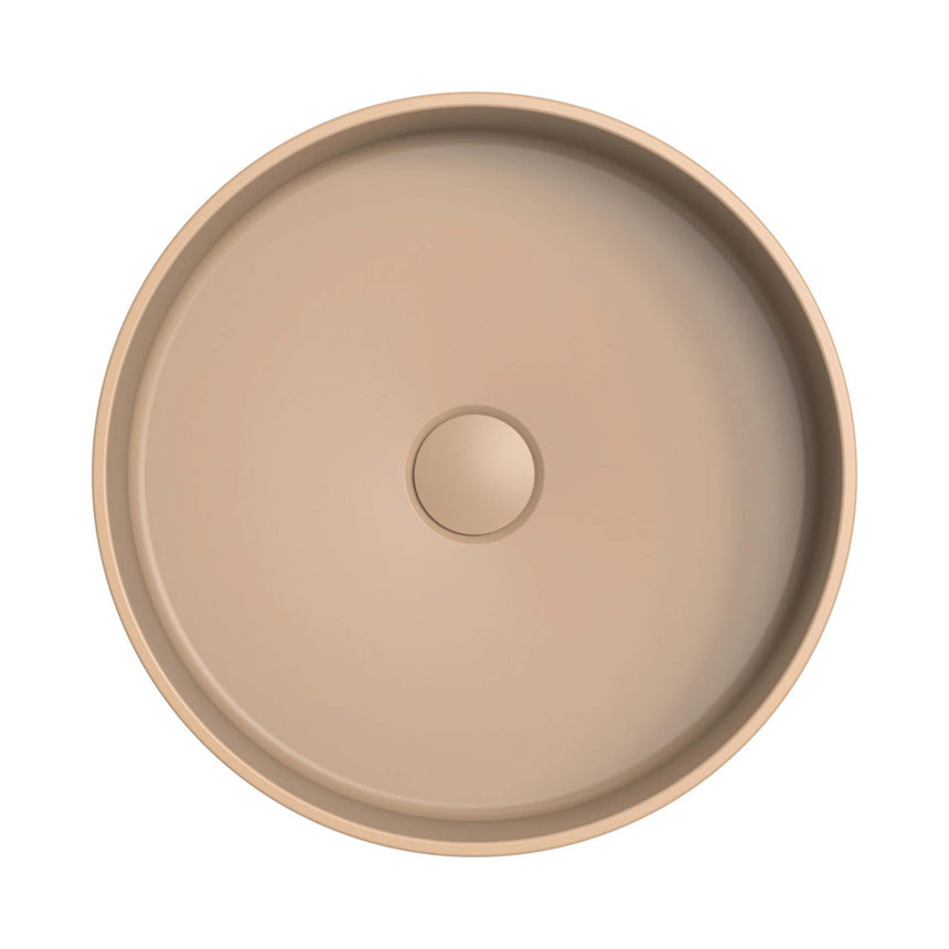 Fienza Minka Fluted Round Solid Surface Basin 400x120mm Dusk Bathroom Basin Fienza