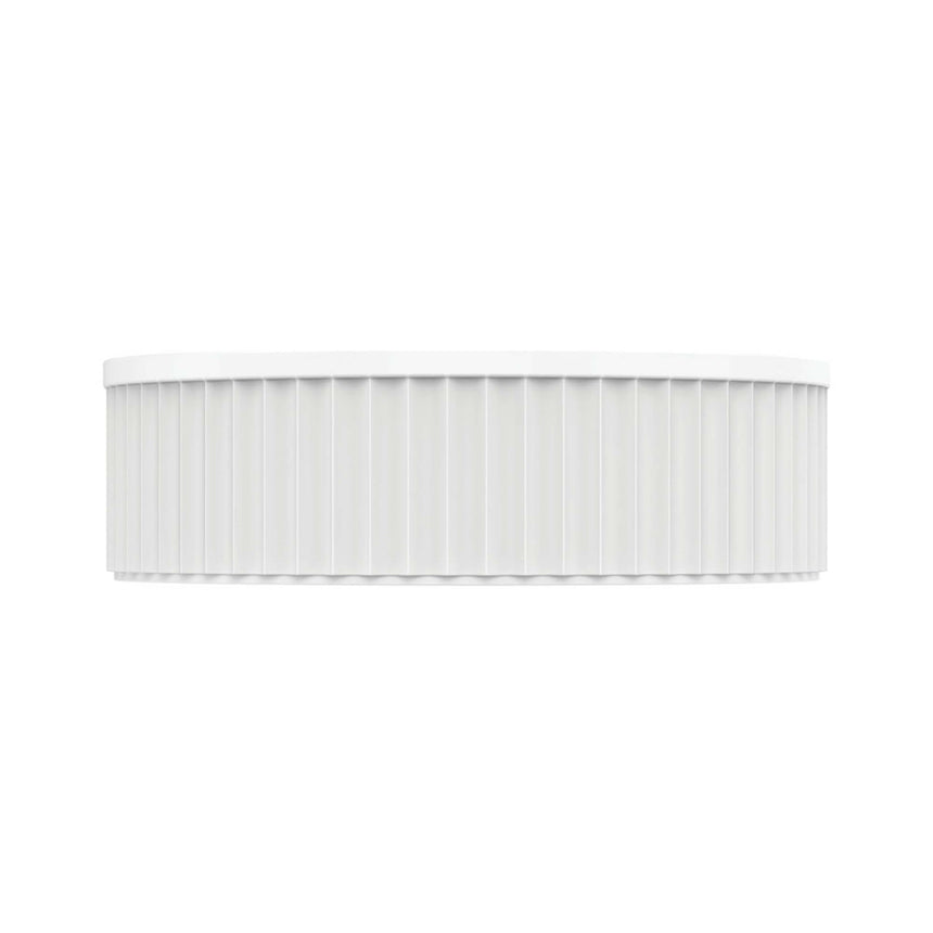 Fienza Minka Fluted Round Solid Surface Basin 400x120mm Matte White Bathroom Basin Fienza