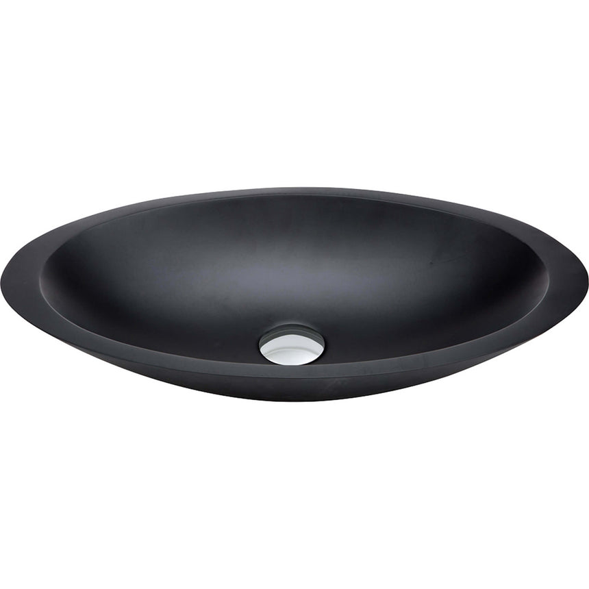 Fienza Bahama Stone Basin 600x350x105mm Matte Black Bathroom Basin Fienza Default Title