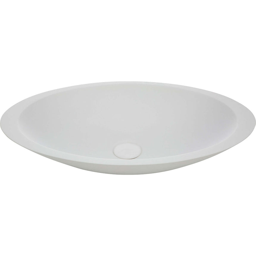 Fienza Bahama Stone Basin 600x350x105mm Matte White Bathroom Basin Fienza