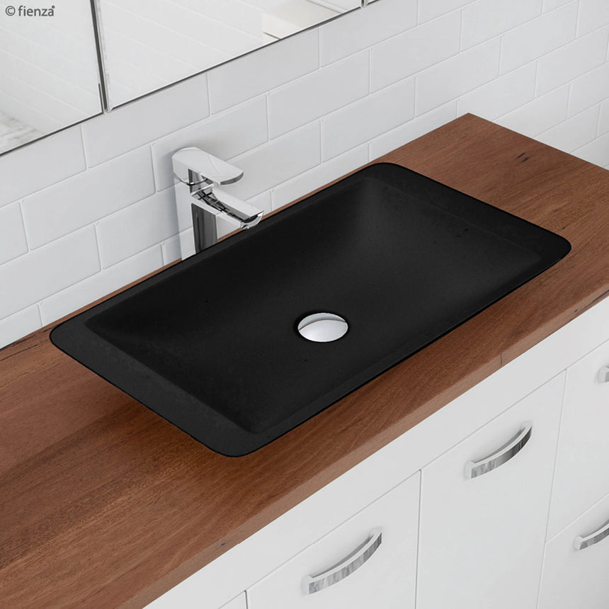 Fienza Classique Stone Basin 600x345x105mm Matte Black Bathroom Basin Fienza