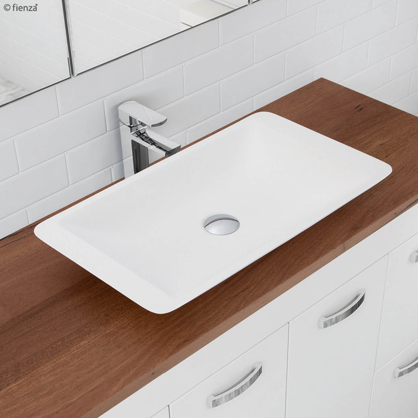 Fienza Classique Stone Basin 600x345x105mm Matte White Bathroom Basin Fienza