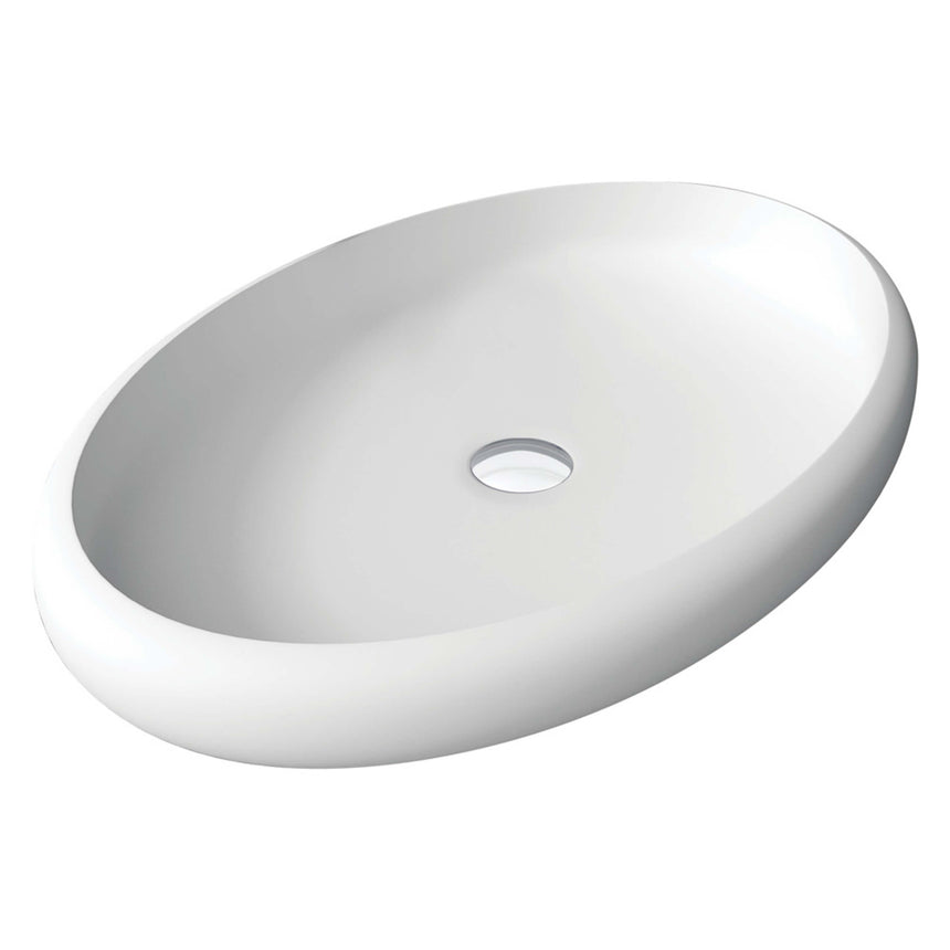 Fienza Antonia Above Counter Solid Surface Basin 600x410x110mm Matte White Bathroom Basin Fienza Default Title