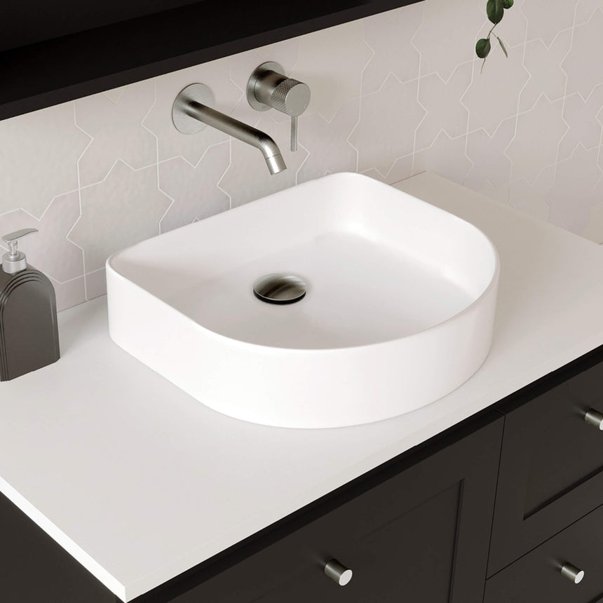 Fienza Forma Arch Above Counter Basin 415x365x100mm Gloss White Bathroom Basin Fienza