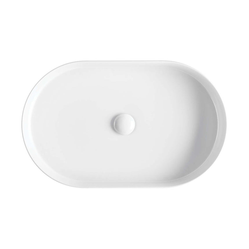 Fienza Eleanor Oval Above Counter Basin 580x360x100mm Gloss White Bathroom Basin Fienza