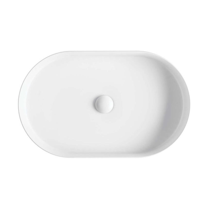 Fienza Eleanor Oval Above Counter Basin 580x360x100mm Matte White Bathroom Basin Fienza