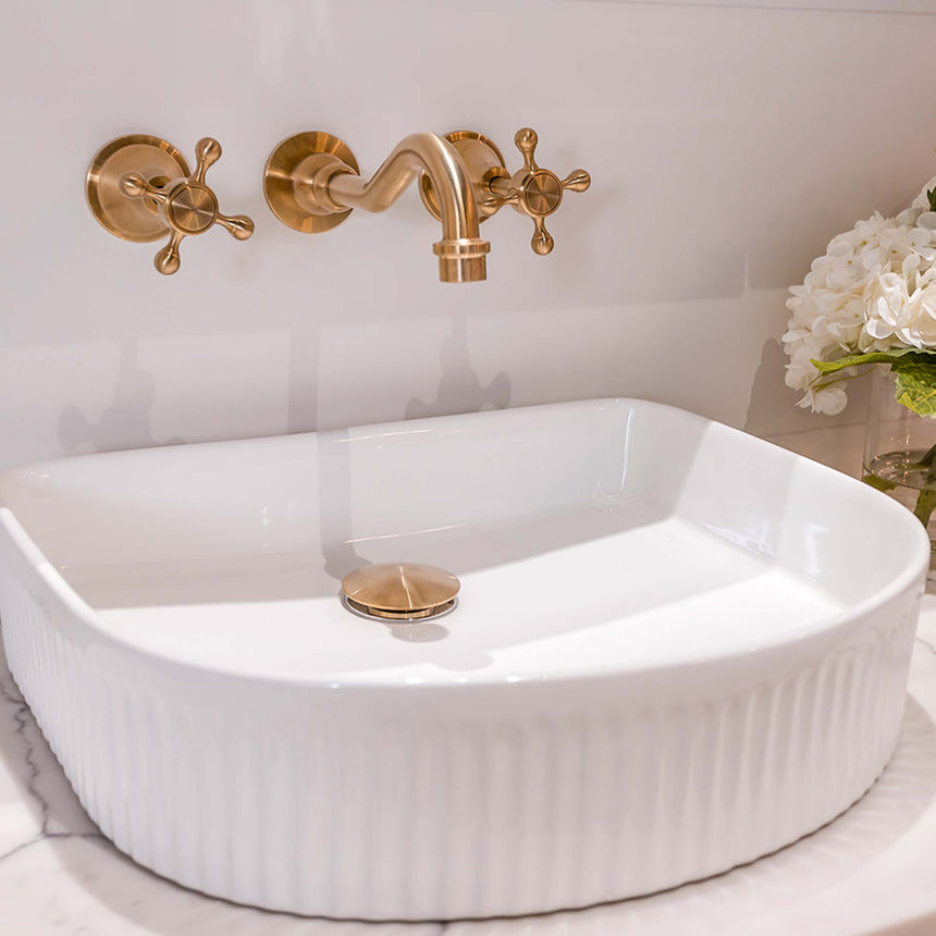 Fienza Eleanor Arch Above Counter Basin 415x365x100mm Gloss White Bathroom Basin Fienza