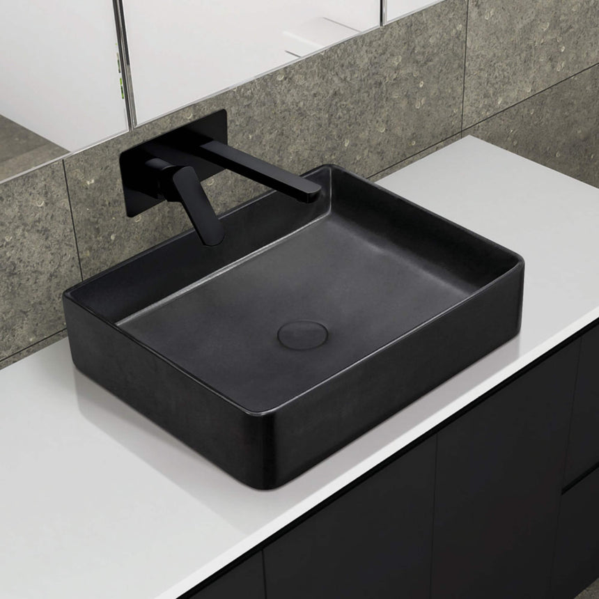 Fienza Luciana Above Counter Basin 510x405x110mm Matte Black Bathroom Basin Fienza