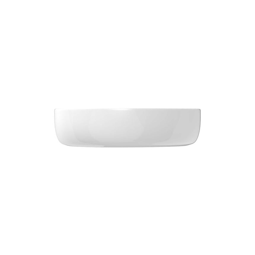 Fienza Pebble Small Slim Edge Basin Ceramic 400x395x100mm Above Counter Gloss White Bathroom Basin Fienza