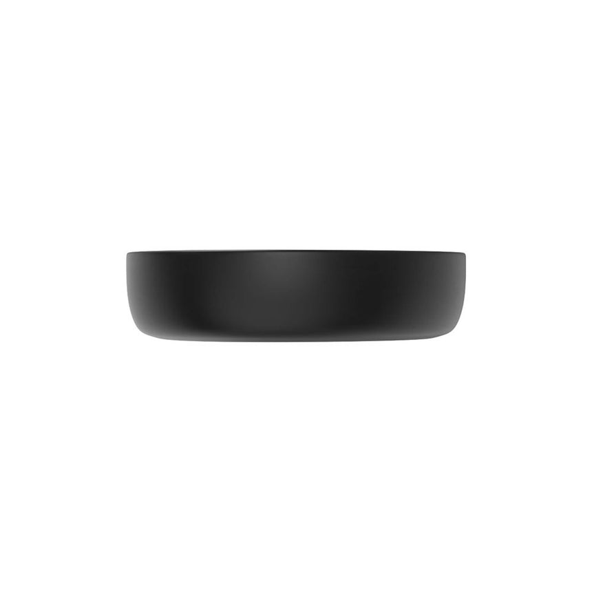 Fienza Pebble Small Slim Edge Basin Ceramic 400x395x100mm Above Counter Matte Black Bathroom Basin Fienza