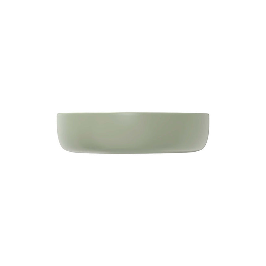 Fienza Pebble Small Slim Edge Basin Ceramic 400x395x100mm Above Counter Matte Olive Bathroom Basin Fienza