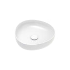 Fienza Pebble Small Slim Edge Basin Ceramic 400x395x100mm Above Counter Matte White