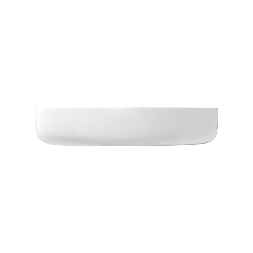 Fienza Pebble Medium Slim Edge Basin Ceramic 500x400x100mm Above Counter Gloss White Bathroom Basin Fienza