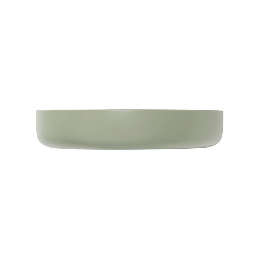 Fienza Pebble Medium Slim Edge Basin Ceramic 500x400x100mm Above Counter Matte Olive Bathroom Basin Fienza