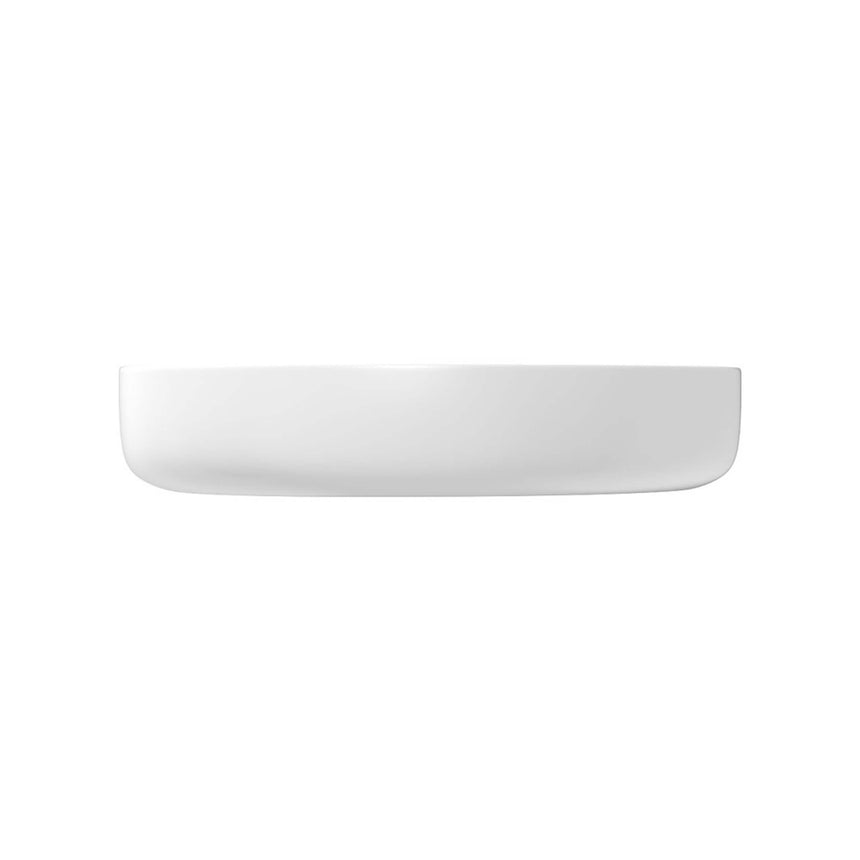 Fienza Pebble Medium Slim Edge Basin Ceramic 500x400x100mm Above Counter Matte White Bathroom Basin Fienza