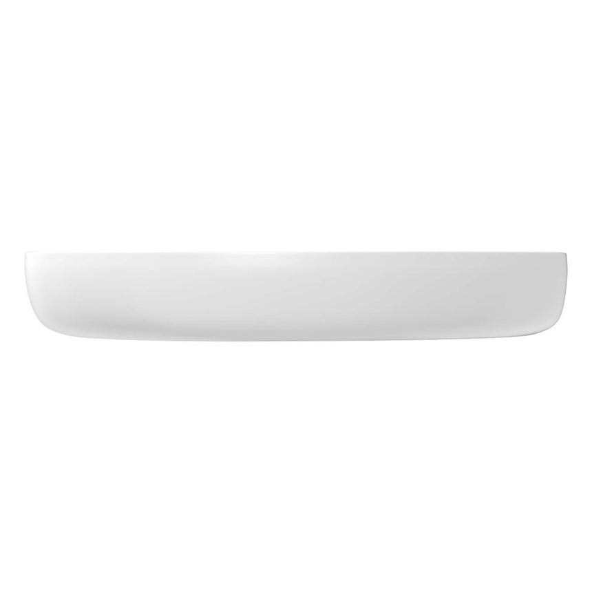 Fienza Pebble Large Slim Edge Basin Ceramic 650x400x100mm Above Counter Matte White Bathroom Basin Fienza