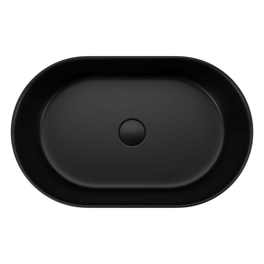 Fienza Aluca Pill Above Counter Basin 510x310x120mm Matte Black Bathroom Basin Fienza