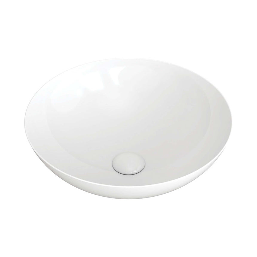 Fienza Aluca Slim Edge Basin Ceramic Above Counter 400x140mm Gloss White Bathroom Basin Fienza Default Title
